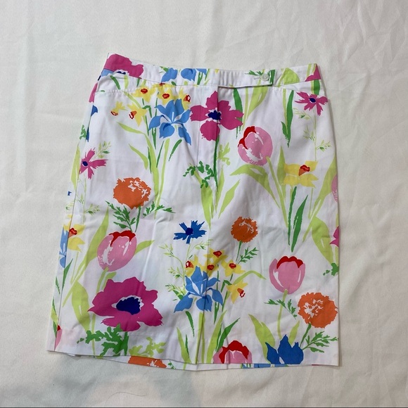 Liz Claiborne Dresses & Skirts - Liz Claiborne Floral Pencil Skirt Size 12 Lizsport Skirt Tulips, Irises …